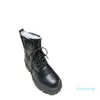 2023-boots girls English style thick sole winter soft sole mid tube zipper