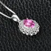 Anhänger JewelryPalace Infinity 1,4 ct echte rosa Topas 925 Sterling Silber Anhänger Halskette für Frau keine Kette