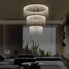 Lustres modernes grand 3 anneaux cristal LED Lustre pendentif luminaire cristal lumière Lustre suspendu