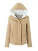 Parka da donna in piumino PUWD Giacca casual da donna in cotone con cappuccio solido Autunno Inverno Moda Cappotto imbottito in pelliccia calda spessa Cerniera allentata Capispalla femminile 231018