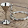 Porte-clés 1PC Mini Shaker Porte-clés 3D Stéréo Cocktail Pendentif Bar Wiare Barman Party Cadeau Voiture Porte-clés Personnalisé