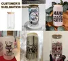 USA CA Warehouse 16オンスのフロスト竹のふたとプラスチックストロー昇華ビール缶ガラス瓶4.23