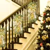 Fleurs décoratives décoration de noël couronne d'escalier hiver couronnes de noël escalier mur fenêtre suspendus ornement pour fête Navidad 2023