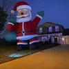 Гигантский рождественский надувной Санта-Клаус 4/6/8 м со светодиодной подсветкой, рождественские украшения, уличный двор, лужайка, рождественская вечеринка