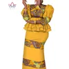 Sukienki z odzieży etnicznej Autumn Winter 2023 Bazin Riche African Print for Women Rleeve Tradycyjna kobieta europejska WY9609