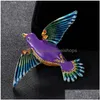 Pins, Brooches Pins Brooches Fashion Mens Jewelry Brand Blue Enamel Hijab Accessory Statement Womens Personality Birds Broches Bags Bi Dhf2L