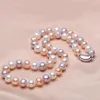 Chains Natural Freshwater Pearl Necklace Threaded 7-8MM 925 Sterling Silver Clasp