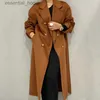 Damen-Leder-Kunstleder, Winter 2021, High-End-Lel-Schnürgürtel, Übergröße, lockerer, langer, wasserwelliger, doppelseitiger Wollmantel, handgefertigte Wolljacke für Damen, L231018