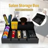 Andra hår bryr sig professionella salongverktyg Tray Barber Storage Box Comb Rack Haircutting Kit Beard Trimmer Frisörande Electric Clipper Holder 231018