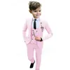 Formell Beige Boys Suit 3 Piece Party Wedding Tuxedo Child Jacket Pants Vest Custom Made Kids Costume 3-16 år gammal