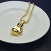 women 18K Gold GF Stainless steel boxing glove Pendant chain necklace N216B249t