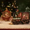 Decorazioni natalizie Babbo Natale Pupazzo di neve Regalo di Natale Treno della vigilia di Natale Ornamenti con sfera di cristallo Decorazione da tavola 231019