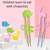 Chopsticks For Children Beginners Cartoon Animal Elementary Learning Reusable Stainless Steel Tableware Training Safe