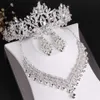 Barock Luxus Kristall Perlen Brautschmuck Sets Tiaras Krone Halskette Ohrringe Hochzeit Afrikanische Perlen Schmuck Set 210619275B