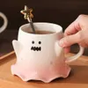 Mugs Coffee Mug Set cute Milk Juice Cup Ceramic Halloween Ghost Cups With Spoon Novelty Water Bottle Drinking Tools Drinkware 231019