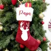 Juldekorationer Personlig julstrumpa julstrumpa till anpassad dekoration med förnamn 4 stilar för att välja Family Stocking X1019