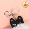 Cute Black Kitten Keychain Imitation Beaver Rabbit Hair Ball Pendant Cat Plush Doll Bag Ornament for Ladies Souvenir Gift