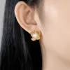 Boucles d'oreilles rétro à fleurs en argent S925, micro-ensemble de perles en Zircon, grandes boucles d'oreilles à tige pour femmes européennes, boucles d'oreilles classiques, cadeau de saint-valentin, bijoux de fête mixtes SPC