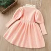 Girl Dresses Toddler Sweater Knitting Dress Fashion Sweet Long Sleeve Pink Princess Girls Chic A-Line Comfort Bow Knitwear