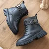 Laarzen Kinderschoenen Zachte zool Casual enkellaarsjes Katoenen meisjesschoenen Rits Antislip leren laarzen Jongens Student Schoenen Kinderschoenen 231019