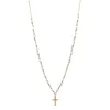 Pendant Necklaces Stainless Steel Cross Necklace For Women Pearl Beads Golden Chain Long Fashion Jewelry 2023 In Gift