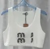 NEU 23SSS Vest Frau Miu Outer Wear Tanktops Designer Modemarke Bikini ärmellose kurze T-Shirt Perlen Stickerei süße Windernte