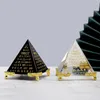 Konst och hantverk Egypten Crystal Obsidian Pyramid Model Natural Energy Healing Feng Shui Home Decor vardagsrum Dekoration Pappersvikt 231017