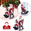 Decorações de Natal Cadeira de Balanço Estátua de Papai Noel Com Sino de Mão Estatuetas de Resina Enfeites de Natal Presentes d5 231018