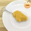 Simulation Food Keychain Chicken Legs Key Ring Unique Design French Fries Pendant Children's Toy Creative Gift