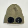 Bonés Lentes Óculos Gorros Homens Chapéus Gorro de Inverno Dois Crânios Ao Ar Livre Mulheres Bonnet Designer Óculos Preto Cinza Chapéu C.P Beanie / Skull Ribbed Knit Luxo Unissex Quente Casual