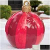 Decorações de Natal 60cm ao ar livre inflável bola decorada feita pvc nt sem luz grandes bolas árvore brinquedo 2022 gota entrega home garde dhjfi