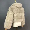 Frauen Pelz Faux Stil Mantel Weibliche Echte Jacke Stilvolle Kragen Lange Ärmel Damen Kurze Kleidung Natürliche 231018