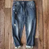 Jeans da uomo 2024 Maden Man Pantaloni da uomo Pantaloni da cowboy larghi Casual oversize in cotone strappato stile classico di marca