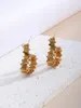 Hoop Earrings Real Gold Plated Fireworks Design Love Heart Round For Women