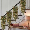 Couronnes de fleurs décoratives Couronne LED sans fil pré-éclairé pour escaliers, fausses feuilles, fleurs, décoration de Noël créative à suspendre 231019