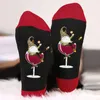 Calzini da donna 1 paio Donna Gnomo natalizio Bicchiere da vino Unisex Girocollo in cotone Calzino felice da uomo Anno divertente