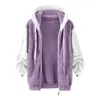 Women's Jackets Zip Up Fleece Womens Pockets Hooded Pullover Warm Wool Coat Outwear Elegant Cardigan Thick Plush Winter