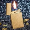 Lighters Copper Old-fashioned Grinding Wheel Kerosene Lighter Creative Loud Sound Handmade Lighter To Send Boyfriend Smoking Accessories