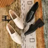 Dress Shoes Two Ways pointed toe small leather shoes women flats shallow slip on loafers brogue shoes thick heels cut out one band oxfords 231018