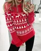 Frauenpullover Frauen Mode Weihnachten Muster Gestrickte Pullover 2023 Herbst Winter Langarm High Neck Casual Pendeln