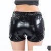 Shorts pour femmes femmes brillant métallique 2022 été holographique Look mouillé décontracté élastique Dstring Festival Rave butin livraison directe