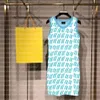 Damen Strickkleider Rock Elegant mit Buchstaben Partykleid Damenmode einfarbig blau gestrickt für Sommer212J