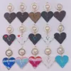 Women Keychain heart Key ring Cute PU Chain Bag Charm Boutique Car Holder Design KeyRing Accessories 20 colors