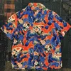 Men's Casual Shirts 2024 Summer Kapital Short Sleeve Japanese Fashion Hawaiian Silk Flower Print Retro Top For Men And Women