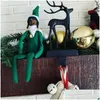 Décorations de Noël Snoop sur un perron Elf Doll Spy Bent Décoration de la maison Année Cadeau Jouet Rouge Vert Bleu Violet Drop Livraison Jardin Fe