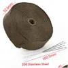 Shields 2X 15Meter Premium Exhaust Heat Wrap Manifold Titanium Lava Fiber Thermal Add 6 Pcs Ties 1915T Drop Delivery