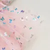 Vestidos de menina irmã combinando bebê meninas macacão/vestido padrão borboleta saia de tule bainha puff manga curta infantil bodysuits faixa de cabeça