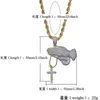 Hiphop ketting Iced Out Biddende hand hanger ketting met kruis heren dames goud zilver kleur ketting charme sieraden voor geschenken1291M