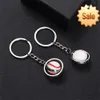 Rotating Mini Ball Keychain Basketball Football Golf Rugby Baseball Sport Key Ring Pendant Car Bag Metal Ball Ornament Boys Gift