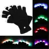 Nachtbeleuchtung, LED-Handschuhe, Fingerlichter, Fingerspitzen, blinkend, 3 Farben, 7 Modi, schwarz, Rave-Halloween-Kostüm, Partygeschenke, leuchtendes Spielzeug, Neuheit